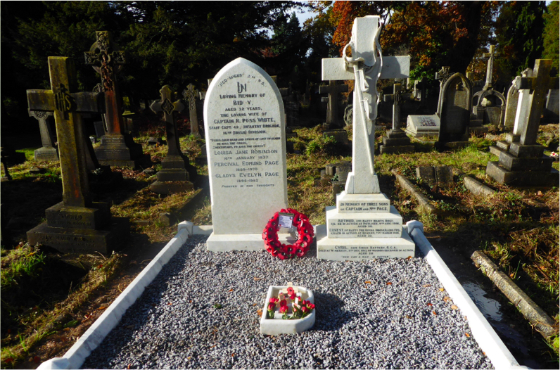 The first world war grave for Page Family Grave in Southampton cemetery.